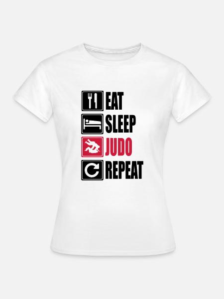 Eat-Sleep-Judo-Repeat - T-shirt Femme - blanc
