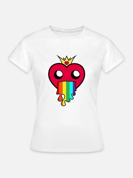Regenbogen Herz ! Geschenk Idee ! - Frauen T-Shirt - Weiß