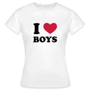 I Love Boys - T-shirt Femme - blanc - Devant - AI Model Female 172 dark (172cm)