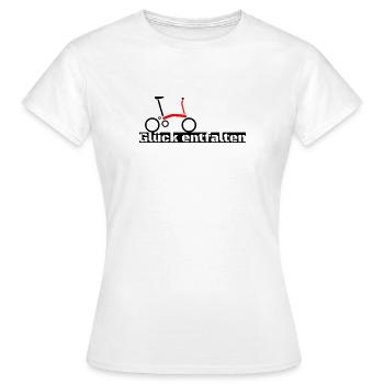 Glück entfalten - Brompton Bike - Frauen T-Shirt - Weiß - Vorne - AI Model Female 172 dark (172cm)