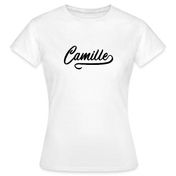 Camille - Prénom - T-shirt Femme - blanc - Devant - AI Model Female 172 dark (172cm)