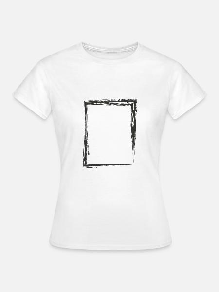 Viereck Geometrie Rahmen - Frauen T-Shirt - Weiß