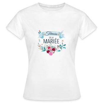 Mariage témoin de la mariée. Futures épouses - T-shirt Femme - blanc - Devant - AI Model Female 172 dark (172cm)