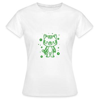 mignon, petit chat câlin - T-shirt Femme - blanc - Devant - AI Model Female 172 dark (172cm)