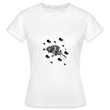 Marder - Hermelin - Wiesel - Frauen T-Shirt - Weiß - Vorne - AI Model Female 172 dark (172cm)