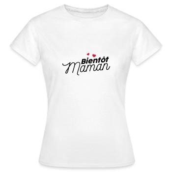 Bientôt maman - T-shirt Femme - blanc - Devant - AI Model Female 172 dark (172cm)