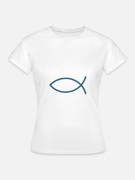 Gesù pesce Ichthys pesce pesce - Dame-T-shirt - hvid