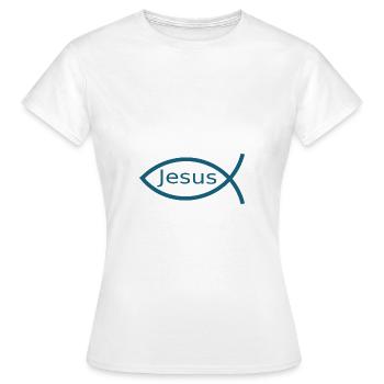 Jésus poisson Ichthys poisson poisson poisson - T-shirt Femme - blanc - Devant - AI Model Female 172 dark (172cm)