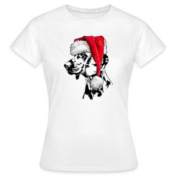 Père Noël CHIEN DE SUEUR HANOVRIEN Chiens Wilsigns - T-shirt Femme - blanc - Devant - AI Model Female 172 dark (172cm)