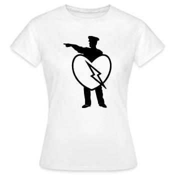 Police Heart Polizei Polizist Liebe Herz Geschenk - Frauen T-Shirt - Weiß - Vorne - AI Model Female 172 dark (172cm)