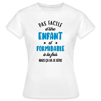 adolescent / enfant / ado / adolescente - T-shirt Femme - blanc - Devant - AI Model Female 172 dark (172cm)