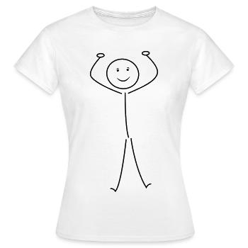 Strichmann - Frauen T-Shirt - Weiß - Vorne - AI Model Female 172 dark (172cm)