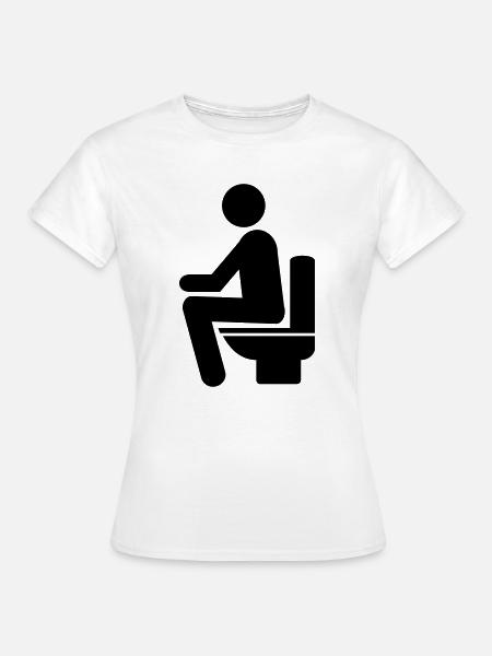 MANN AUF TOILETTE - Frauen T-Shirt - Weiß