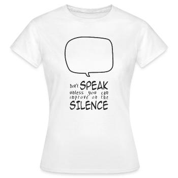 Ne parlez pas - T-shirt Femme - blanc - Devant - AI Model Female 172 dark (172cm)