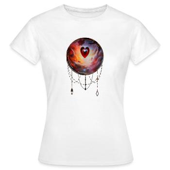 Le cœur de l’univers - T-shirt Femme - blanc - Devant - AI Model Female 172 dark (172cm)