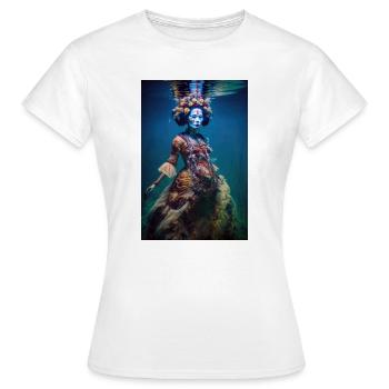 Geisha zombie sous l'eau - T-shirt Femme - blanc - Devant - AI Model Female 172 dark (172cm)