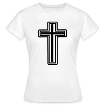 Croix transparente - T-shirt Femme - blanc - Devant - AI Model Female 172 dark (172cm)