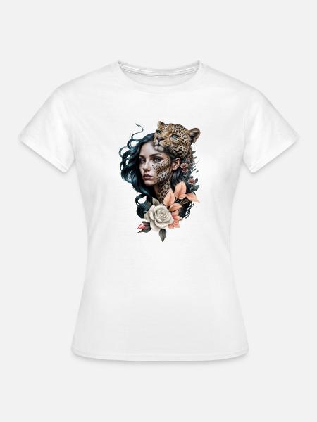 Interaktion zwischen Tierwelt und Mensch - Frauen T-Shirt - Weiß