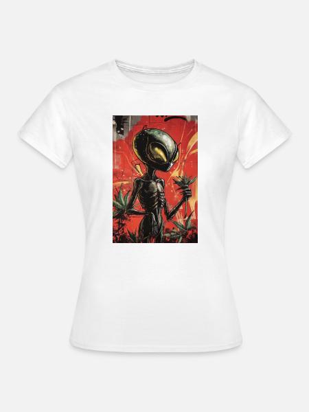 Außerirdischer Gärtner Graffiti - Frauen T-Shirt - Weiß