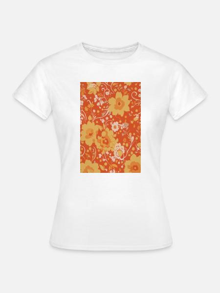 Retro Century Blossom Blumenmuster - Frauen T-Shirt - Weiß