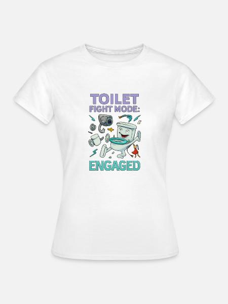 Toilettenkampf-Modus – Absurdes Hirnfäule-Design - Frauen T-Shirt - Weiß