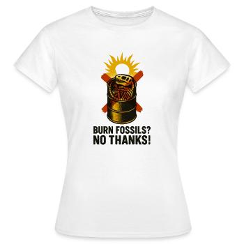 Pas d’avenir lié aux combustibles fossiles - T-shirt Femme - blanc - Devant - AI Model Female 172 dark (172cm)