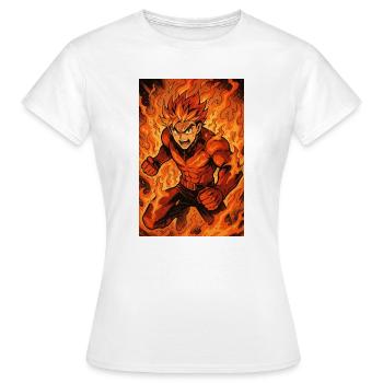Feuerflammen Kämpfer - Frauen T-Shirt - Weiß - Vorne - AI Model Female 172 dark (172cm)