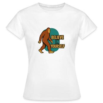Inspirierender Aufruf zu Selbstvertrauen und Glauben - Frauen T-Shirt - Weiß - Vorne - AI Model Female 172 dark (172cm)