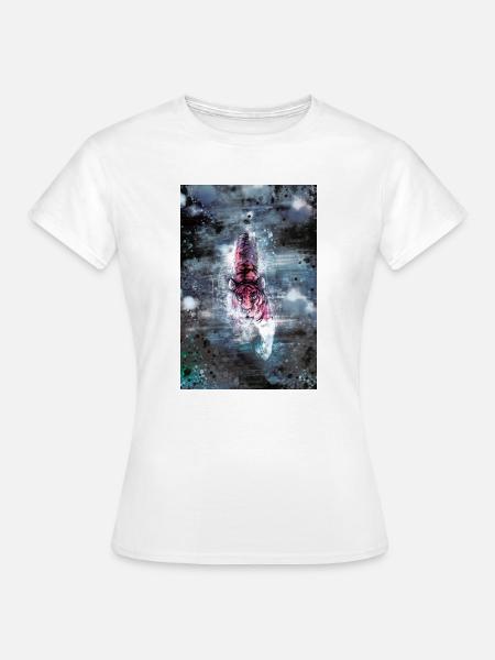Schwimmendertiger Poster - Frauen T-Shirt - Weiß