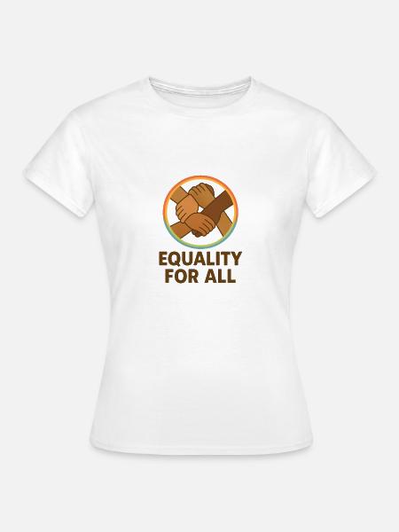 Unity Hands Kreisförmiges Emblem-Design - Frauen T-Shirt - Weiß