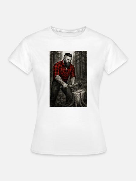 Holzfäller im Wald - Frauen T-Shirt - Weiß