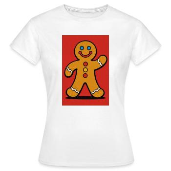 Bonhomme Pain d'Épice Joyeux - T-shirt Femme - blanc - Devant - AI Model Female 172 dark (172cm)