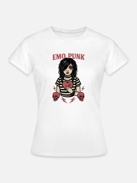 Emo Punk Herzschmerz Illustration - Frauen T-Shirt - Weiß
