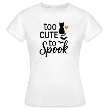 Süßer Halloween-Spuk mit Katze und Fledermäusen - Frauen T-Shirt - Weiß - Vorne - AI Model Female 172 dark (172cm)