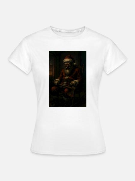 Dunkler Weihnachtsmann mit Axt - Frauen T-Shirt - Weiß