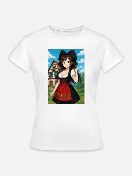 Elsässer Mädchen in elsässischer Tracht - Frauen T-Shirt - Weiß