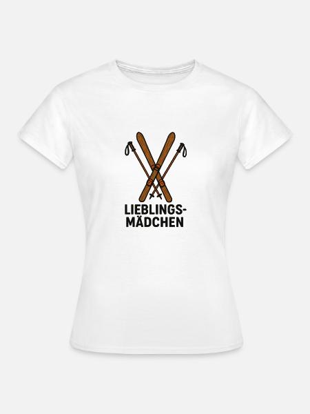 Lieblings-Mädchen Ski Design – Skifahren Geschenk  - Frauen T-Shirt - Weiß
