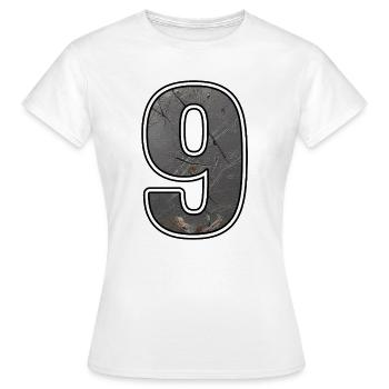 Rostiges Neun im Metall-Look - Frauen T-Shirt - Weiß - Vorne - AI Model Female 172 dark (172cm)