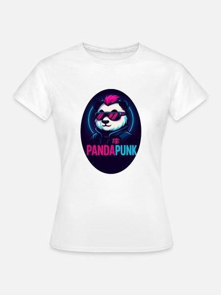 PandaPunk Neon Cyber Panda - Frauen T-Shirt - Weiß