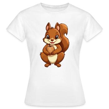 Eichhörnchen im Herbst - Frauen T-Shirt - Weiß - Vorne - AI Model Female 172 dark (172cm)
