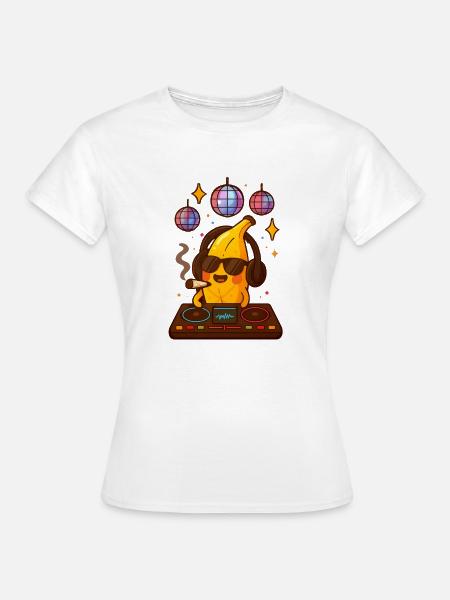 Bananen-DJ smokt Banana 🍌 - Frauen T-Shirt - Weiß