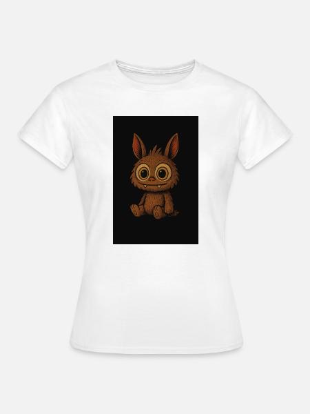 “Happy Little Beast” - Frauen T-Shirt - Weiß