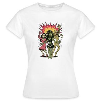 Zombietrio des Grusels - Frauen T-Shirt - Weiß - Vorne - AI Model Female 172 dark (172cm)