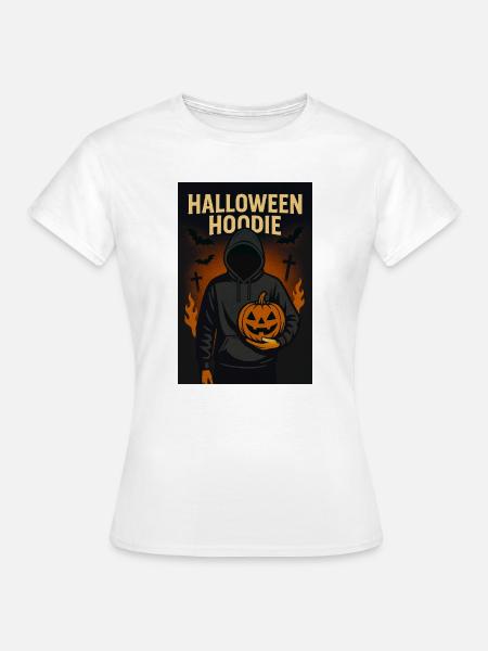 Halloween Hoodie mit Kürbis - Frauen T-Shirt - Weiß