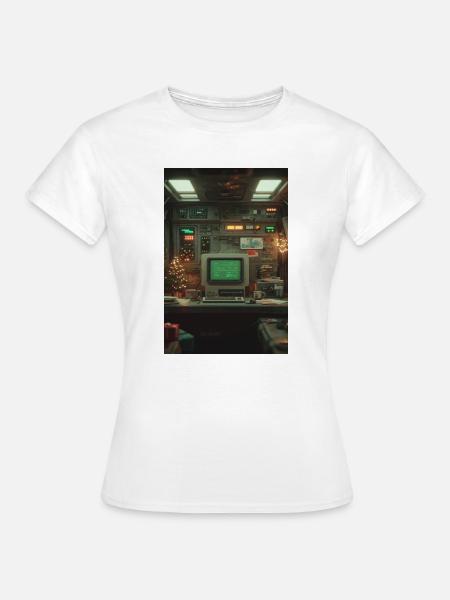 Retro Computerkonsole Holiday Glow - Frauen T-Shirt - Weiß