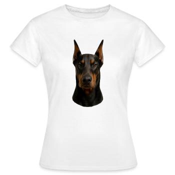 Dobermann Kopfporträt - Frauen T-Shirt - Weiß - Vorne - AI Model Female 172 dark (172cm)