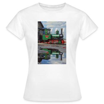 Reflexion der Dampflokomotive - Frauen T-Shirt - Weiß - Vorne - AI Model Female 172 dark (172cm)