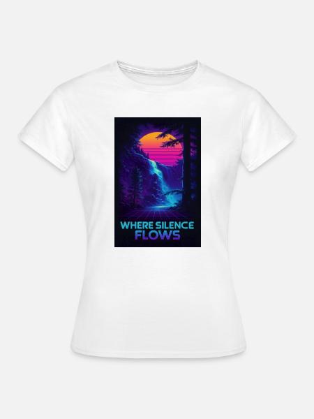 Where Silence Flows Neon Gorge - Frauen T-Shirt - Weiß