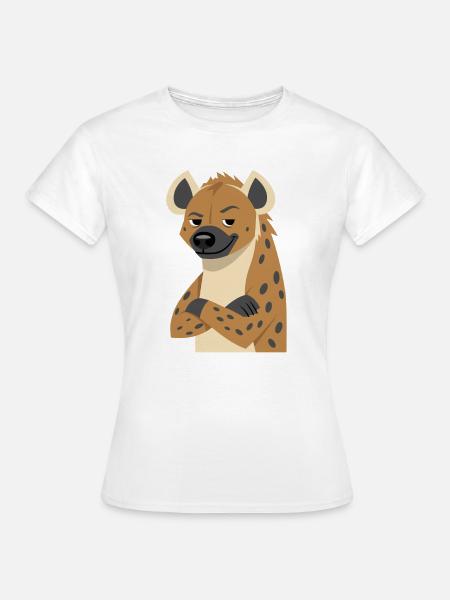 Freche Hyänen-Witzfigur - Frauen T-Shirt - Weiß
