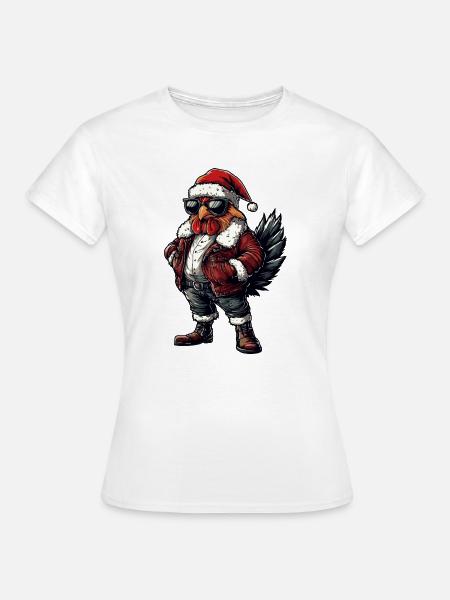 Hahn Weihnachten Winter - Frauen T-Shirt - Weiß
